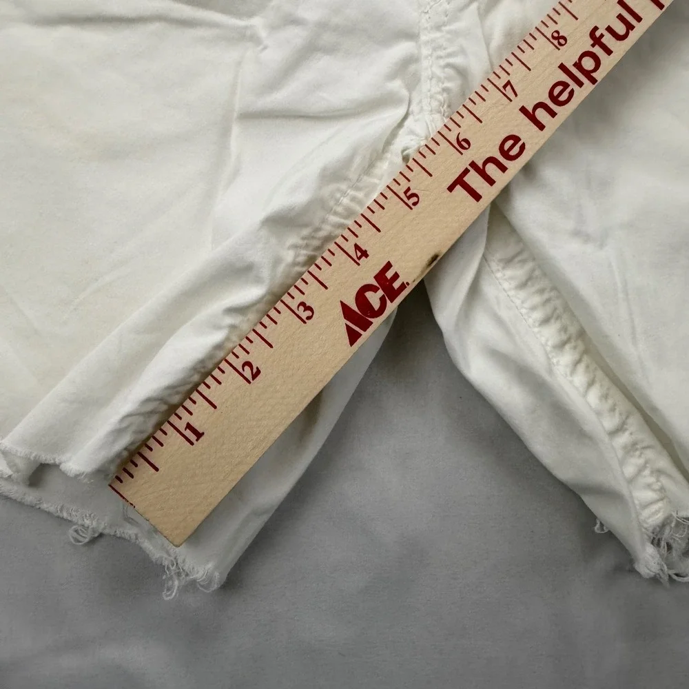 True Religion Jayde Shorts Women 25 White Cut Off Denim Frayed Hem Stretch
